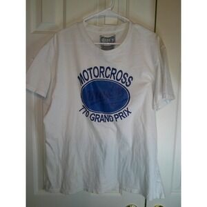 Max's Motocross Grand Prix Graphic‎ Tee White Short Sleeve T-Shirt XL